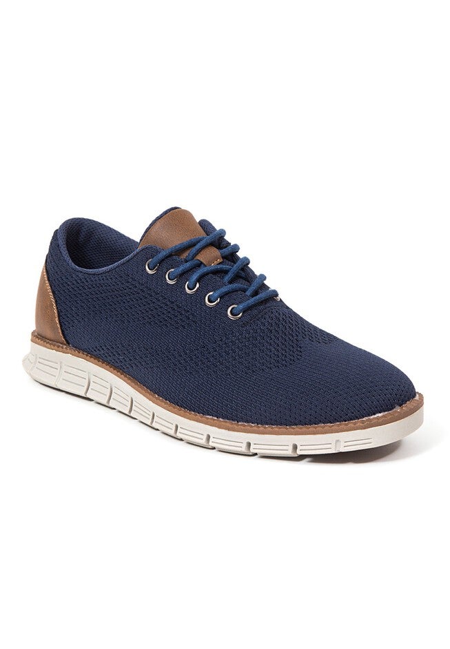 Deer Stags® Knit Wing-Tip Oxford Shoes, NAVY, hi-res image number null