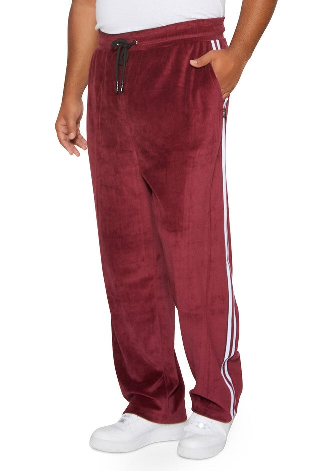 Velour Track Pants, BURGUNDY, hi-res image number null