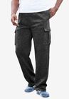 Fleece Cargo Sweatpants, BLACK WHITE MARL, hi-res image number null