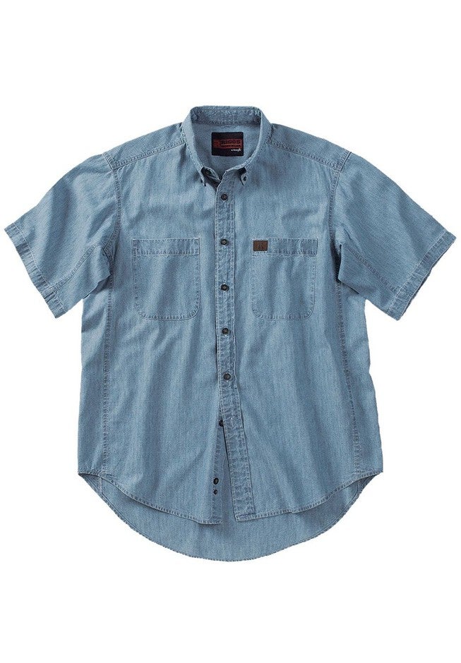 Riggs Workwear Short-Sleeve Chambray Work Shirt, LIGHT BLUE, hi-res image number 0