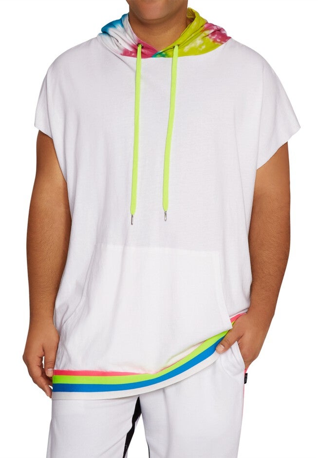 MVP Collections® Tie-Dye Sleeveless Hoodie, CRYSTAL WHITE, hi-res image number null