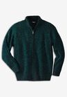 Shaker Knit Zip-Front Cardigan, MIDNIGHT TEAL MARL, hi-res image number null