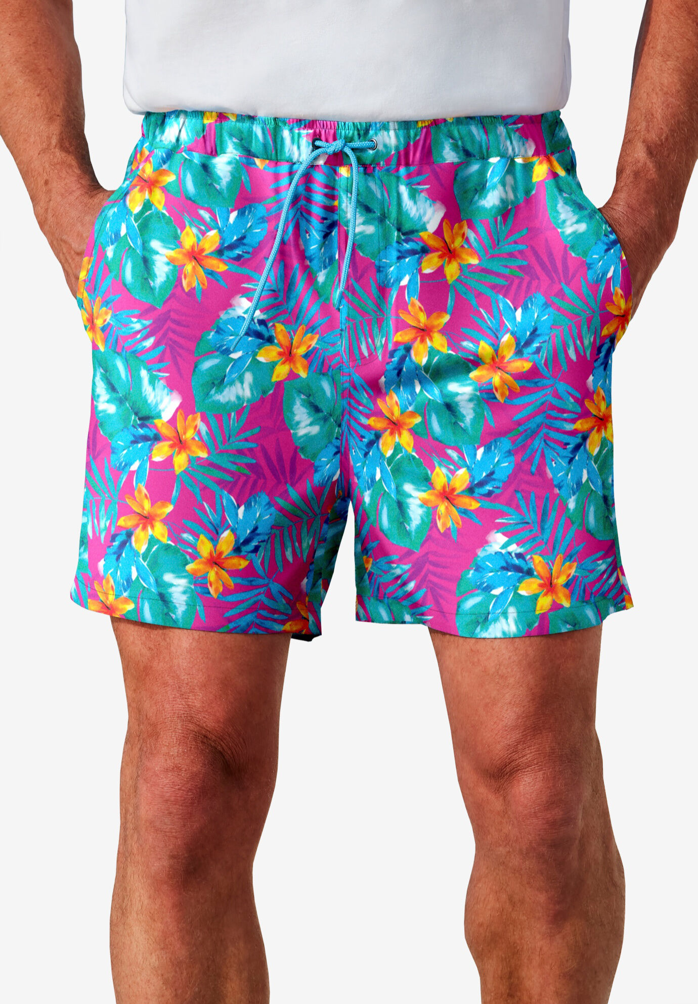 Mens Tall Size Swim Trunks King Size Hibiscus Lined Pockets Size/Color  Choice 