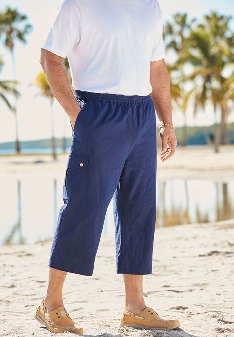 Judo Gauze Cotton Cargo Shorts With Full Elastic Waist Big And