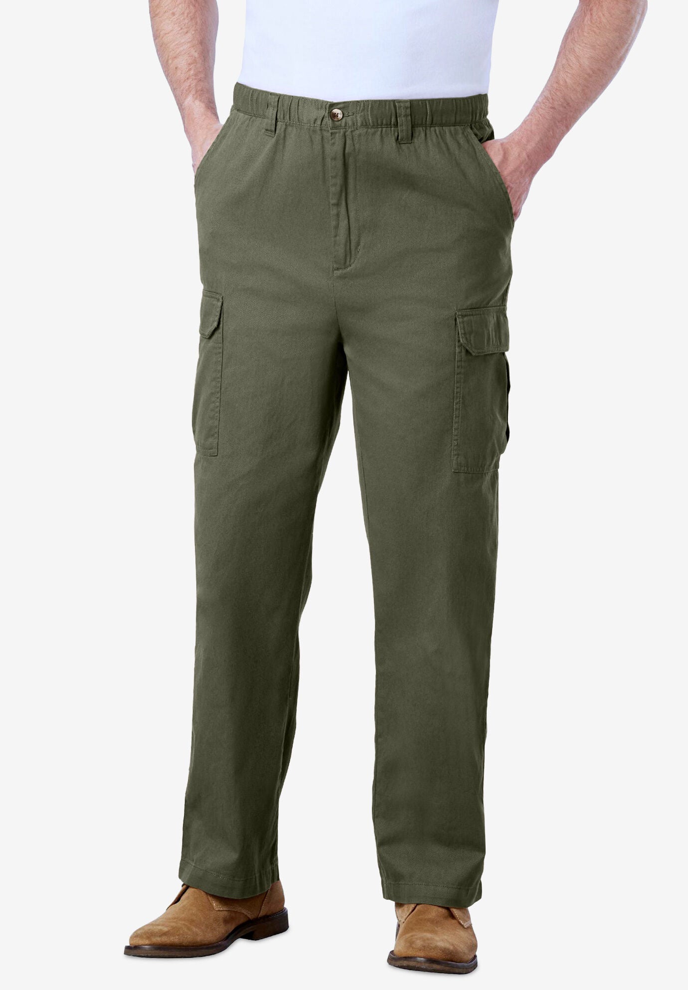 Knockarounds Cargo Pants with Elastic Waist Khaki King Size