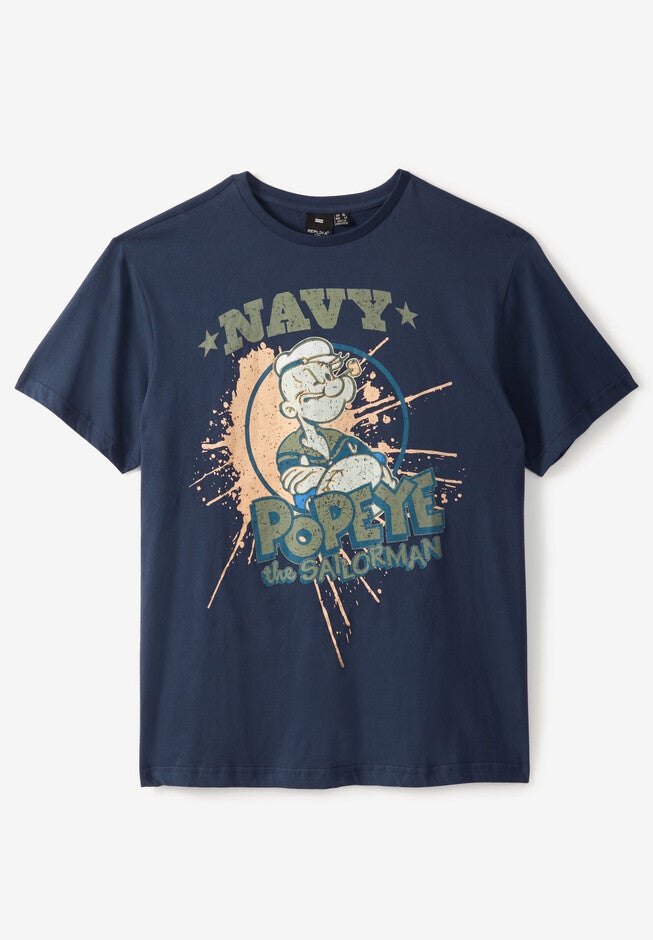 Popeye Graphic Tee by Replika®, NAVY, hi-res image number null