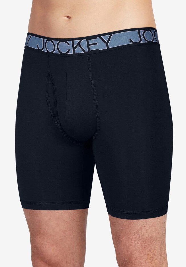 Active Microfiber Boxer Briefs, 2-Pack, ALL BLACK, alternate image number 2