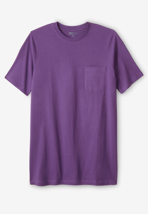 Shrink-Less™ Lightweight Longer-Length Crewneck Pocket T-Shirt, VINTAGE PURPLE, hi-res image number null