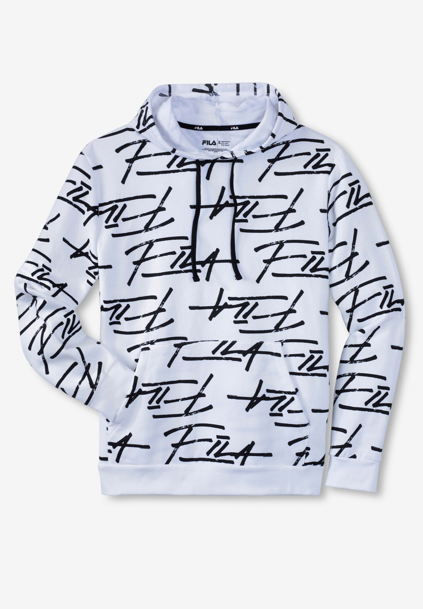 Fila Allover Print Logo Sweatshirt 3XL White Black King Size