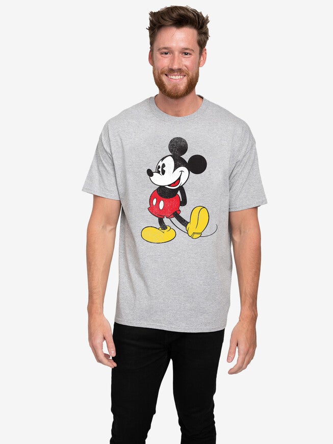 Men's Disney Mickey Mouse Short Sleeve T-Shirt Heather Gray, HEATHER GREY, hi-res image number 0