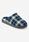 Fleece Clog Slippers, HUNTER BLUE PLAID, hi-res image number null