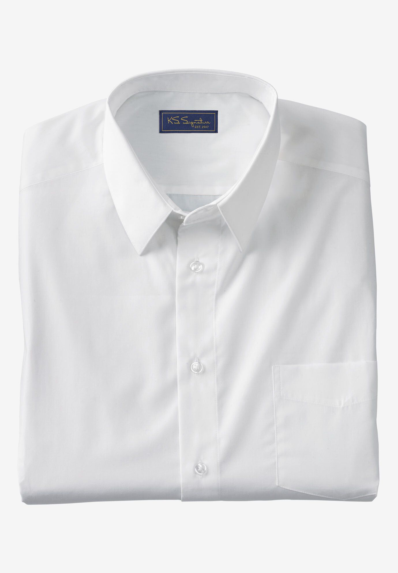 knee length dresses for ladies Ash & Erie White Wrinkle Resistant Dress Shirt for Short Men White / 15 / Standard main image 0