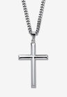 Sterling Silver Cross Pendant with 24 inch Chain, WHITE, hi-res image number null