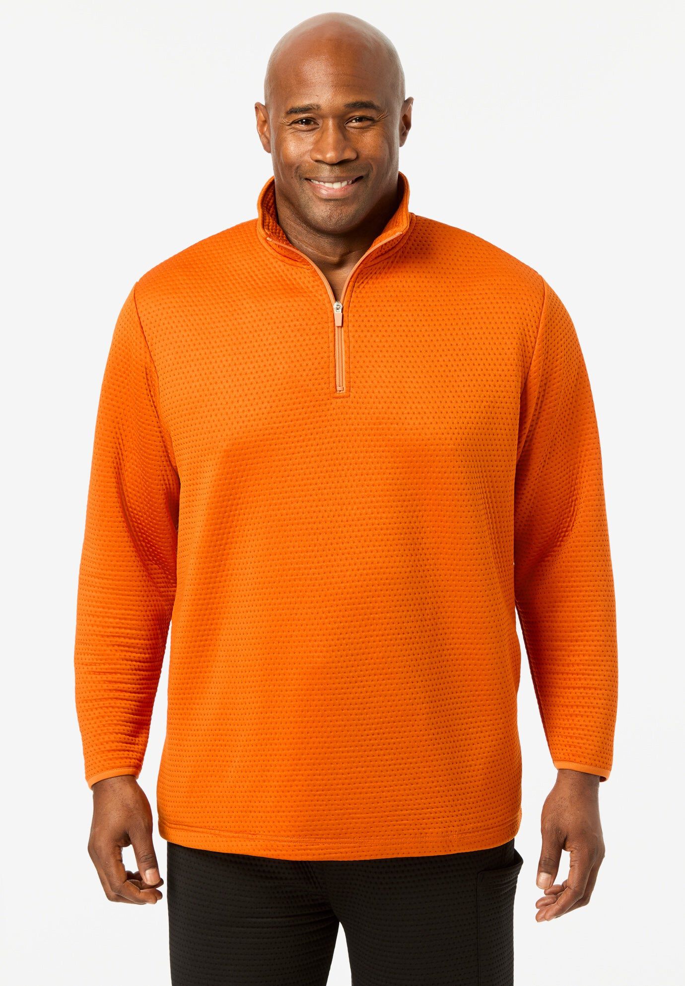 Performance Dot 1/4 Zip Sweatshirt, BURNT ORANGE, hi-res image number 0