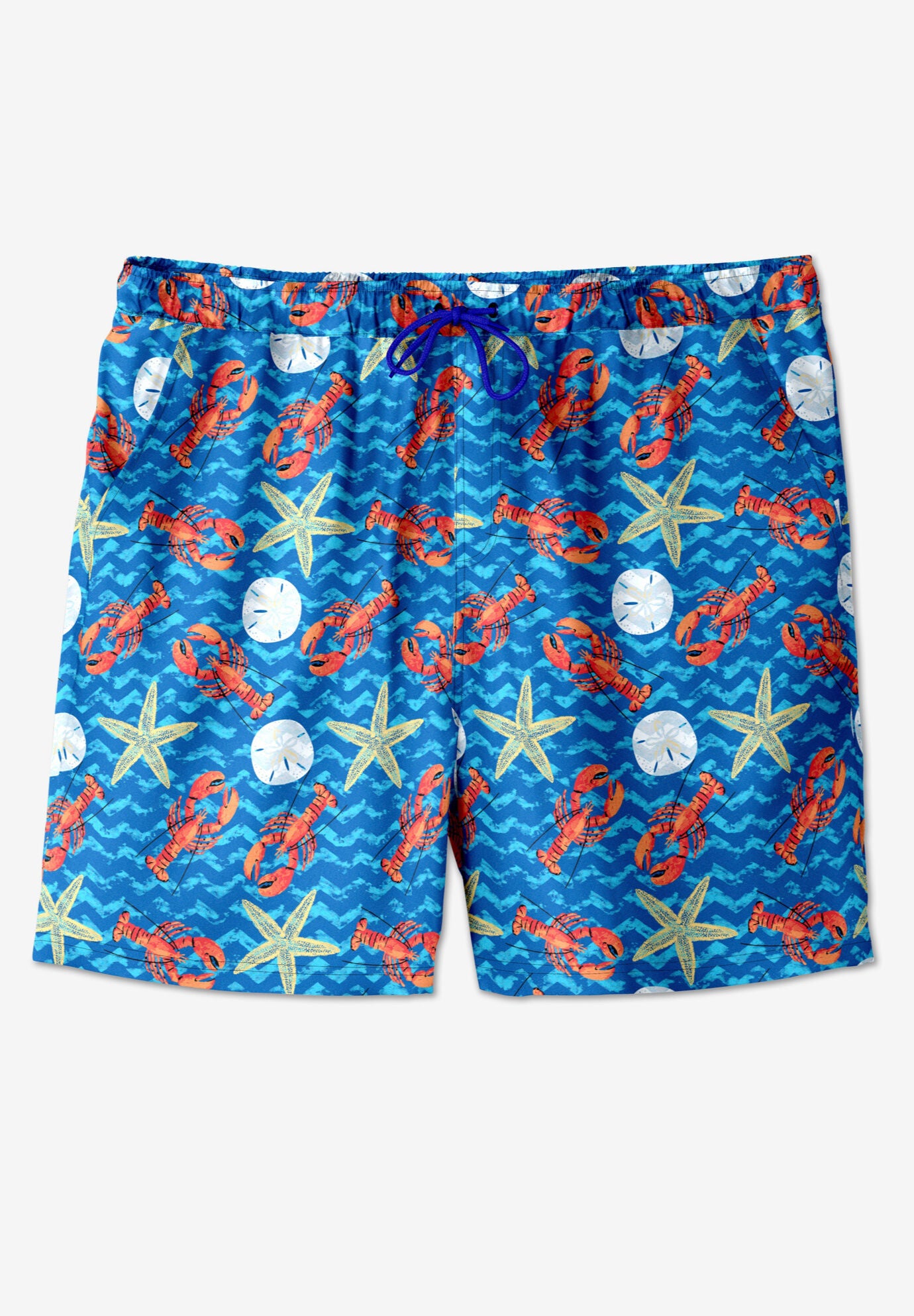 Men s 5 Flex Swim Trunks with Super Stretch Bright Purple Leaf King Size
