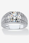 Platinum-Plated Cubic Zirconia Watchband Ring, PLATINUM, hi-res image number null