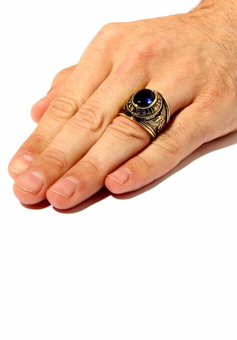 Gold-Plated Sapphire Navy Ring, , alternate image number null