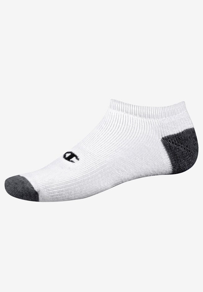6-Pack No Show Socks by Champion®, WHITE, hi-res image number 0
