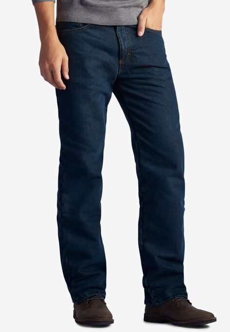 Lee® Fleece-Lined Relaxed-Fit Straight-Leg Jeans | King Size