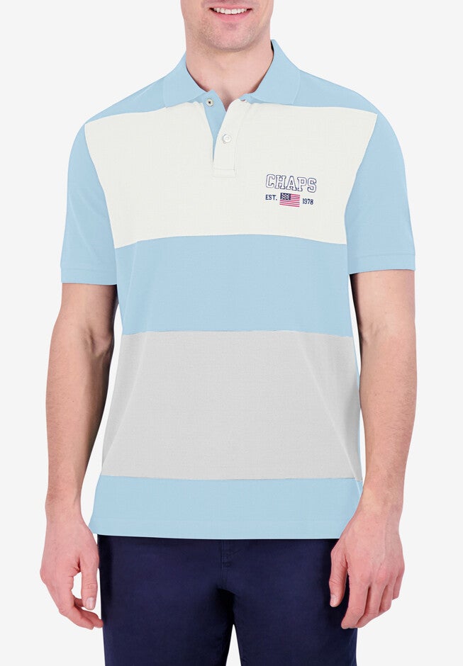 Chaps® EVERYDAY PIQUE POLO NOVELTY, SOFT BLUE, hi-res image number null