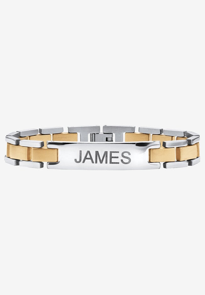 Stainless Steel Personalized ID Bracelet, STAINLESS STEEL, hi-res image number null