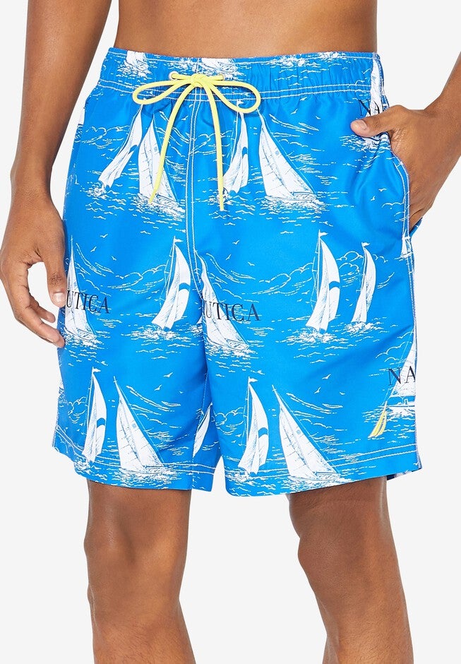 Nautica® Sailboat Swim Trunks, SPINNER BLUE, hi-res image number null