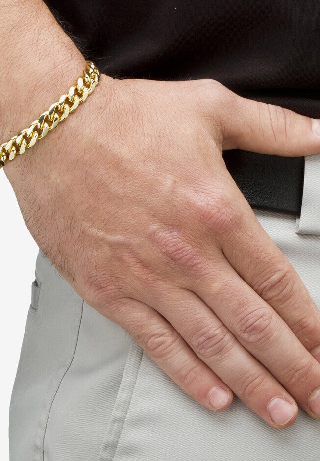 Men'S Goldtone Curb Link Bracelet (10.5Mm), , 30 Inch Chain, , alternate image number 3