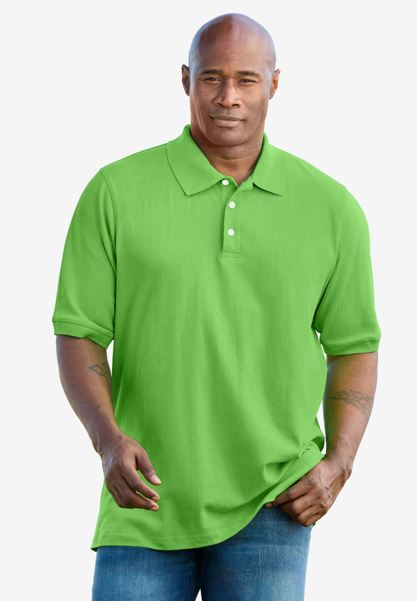 Shrink-Less&trade; Classic Cotton Polo Shirt, LIME