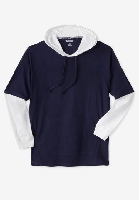 Lightweight Hangdown Hoodie, NAVY, hi-res image number null