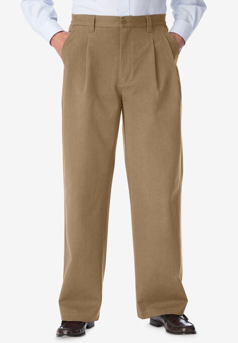 Wrinkle-Free Double-Pleat Pant with Side-Elastic Waist, , hi-res image number null