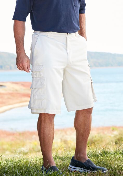 Boulder Creek® 12" Side-Elastic Stacked Cargo Pocket Shorts, , alternate image number null