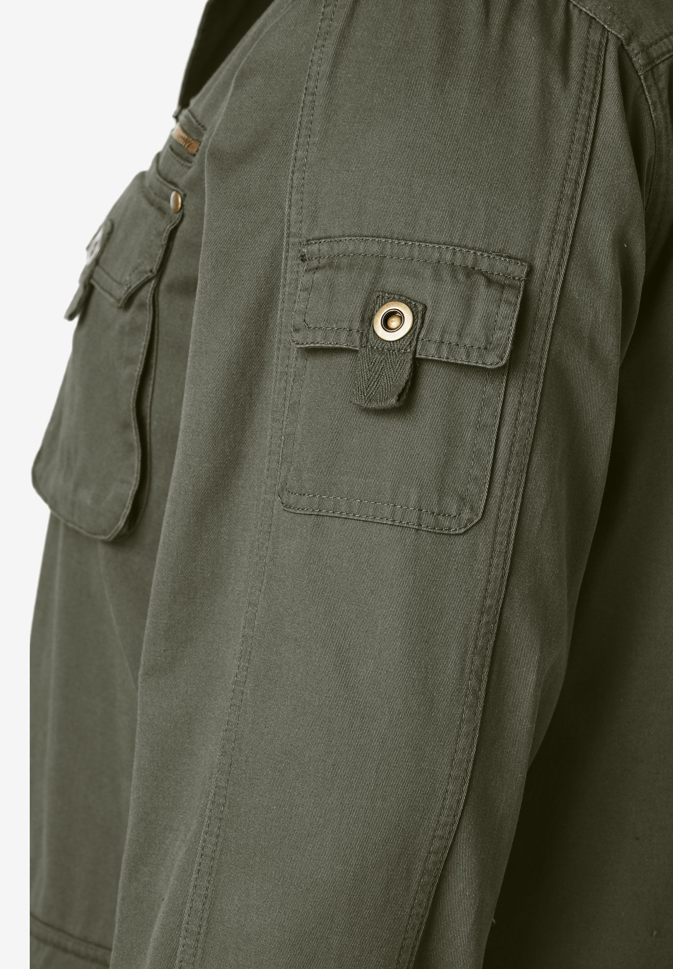 Multi-Pocket Twill Jacket | King Size