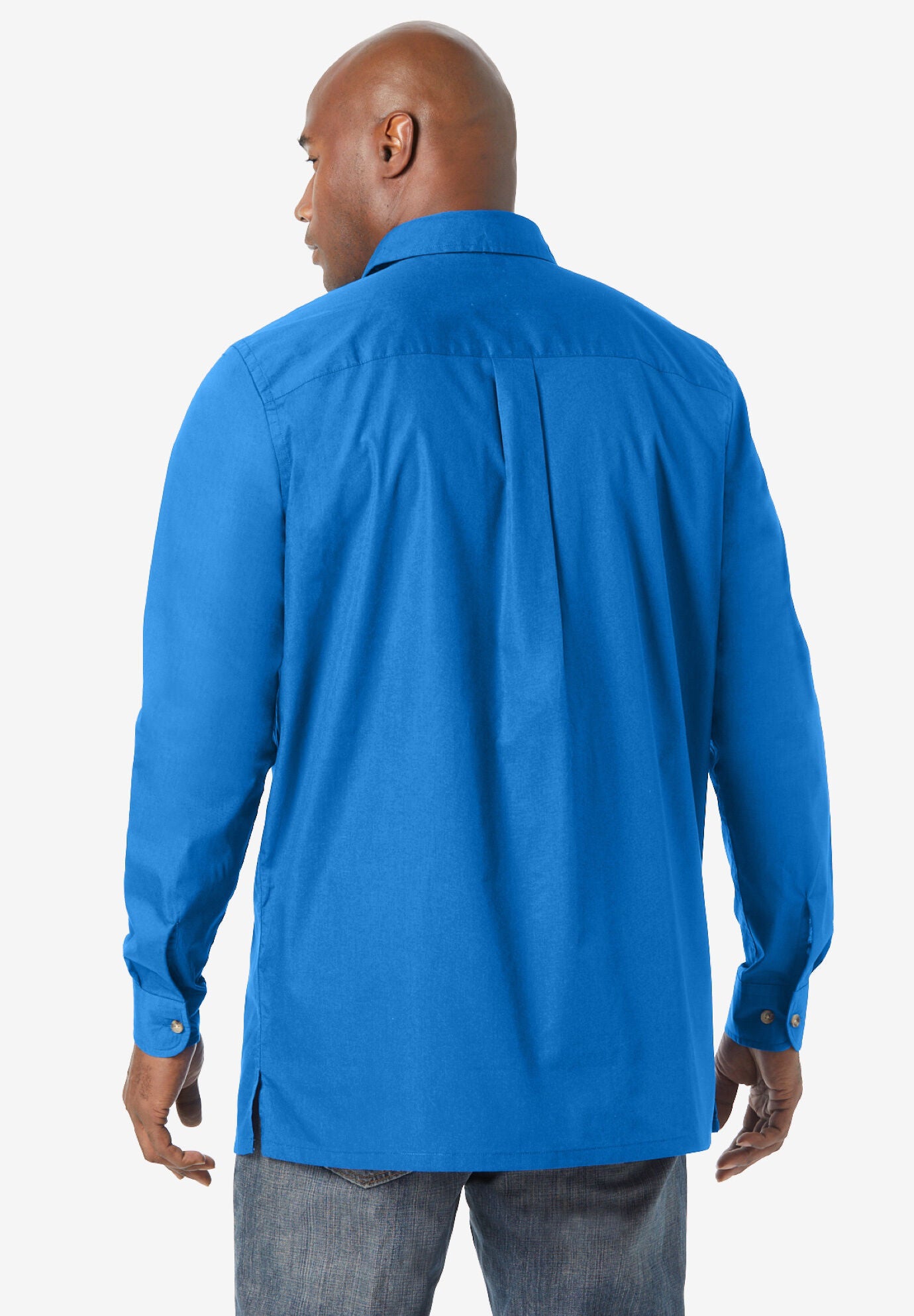 LongSleeve Sport Shirt with Chest Pockets, Black King Size