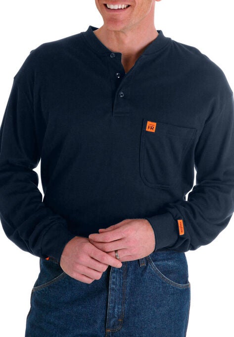 Riggs Workwear Flame Resistant Long Sleeve Henley By Wrangler