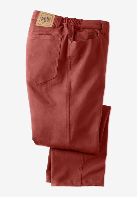 Liberty Blues™ Relaxed Fit Side Elastic 5-Pocket Stretch Jeans, DESERT RED, hi-res image number null