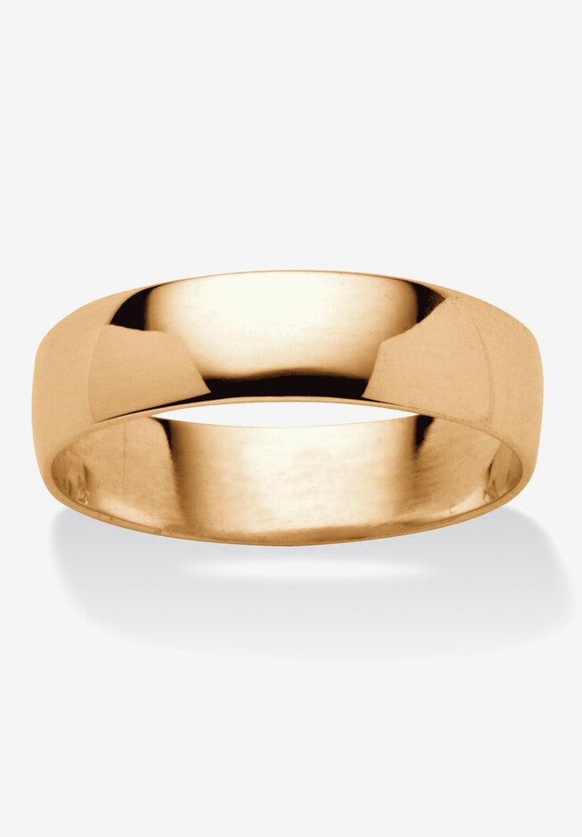 14k Gold over Sterling Silver Wedding Band Ring, GOLD, hi-res image number 0
