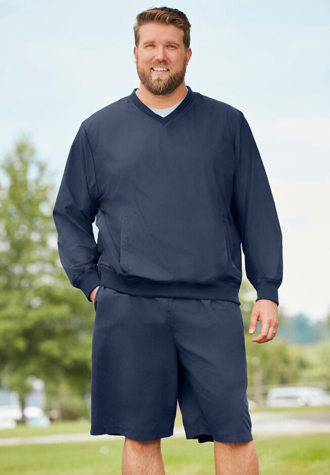 Pullover V-Neck Windbreaker, , alternate image number 1