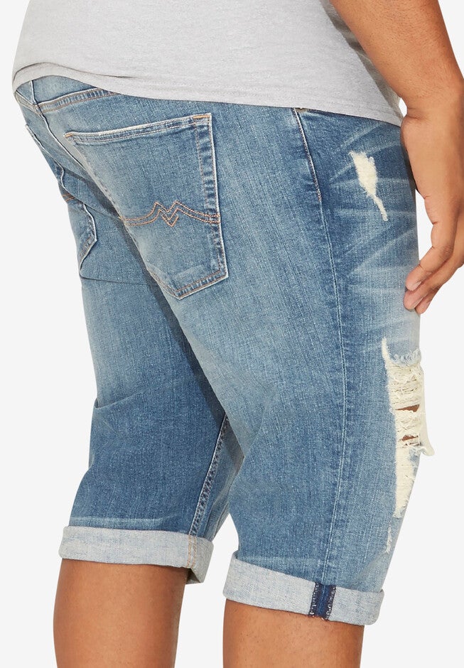 Comfort-Stretch Denim Shorts, , alternate image number null