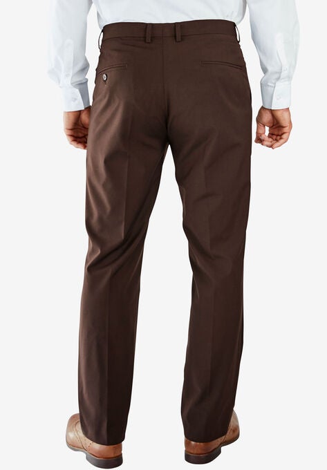KS Signature No Hassle® Classic Fit Expandable Waist Double-Pleat Dress Pants, , on-hover image number null