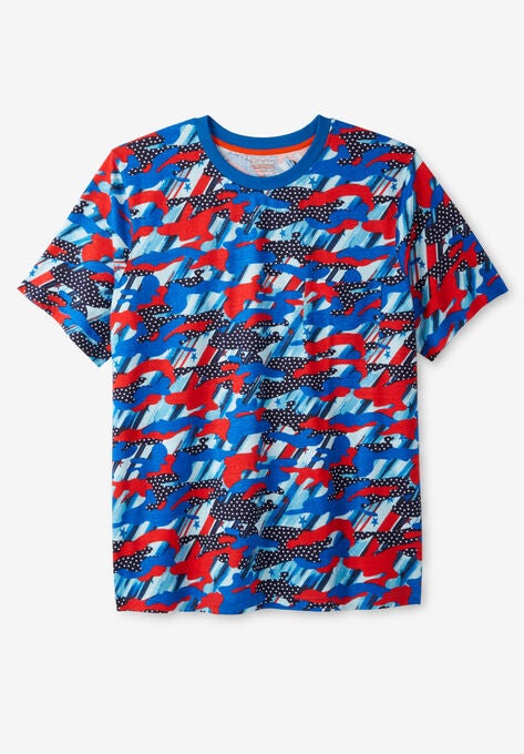 Boulder Creek® Heavyweight Longer-Length Pocket Crewneck T-Shirt, AMERICANA CAMO, hi-res image number null