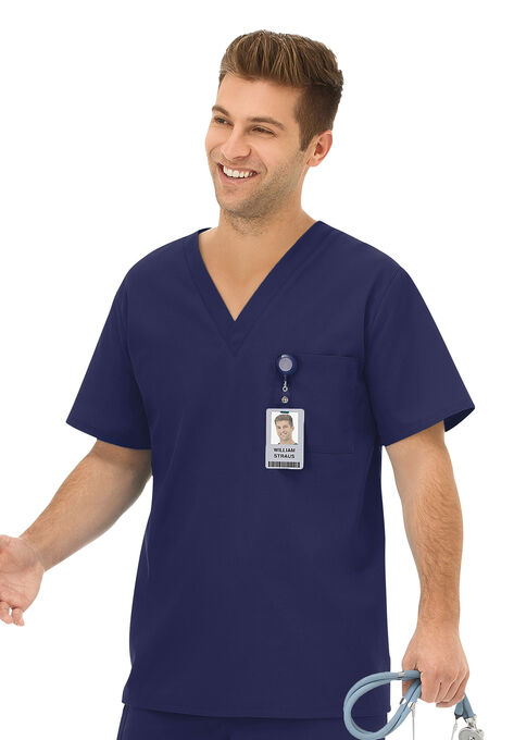 Unisex One Pocket Scrub Top, NEW NAVY, hi-res image number null