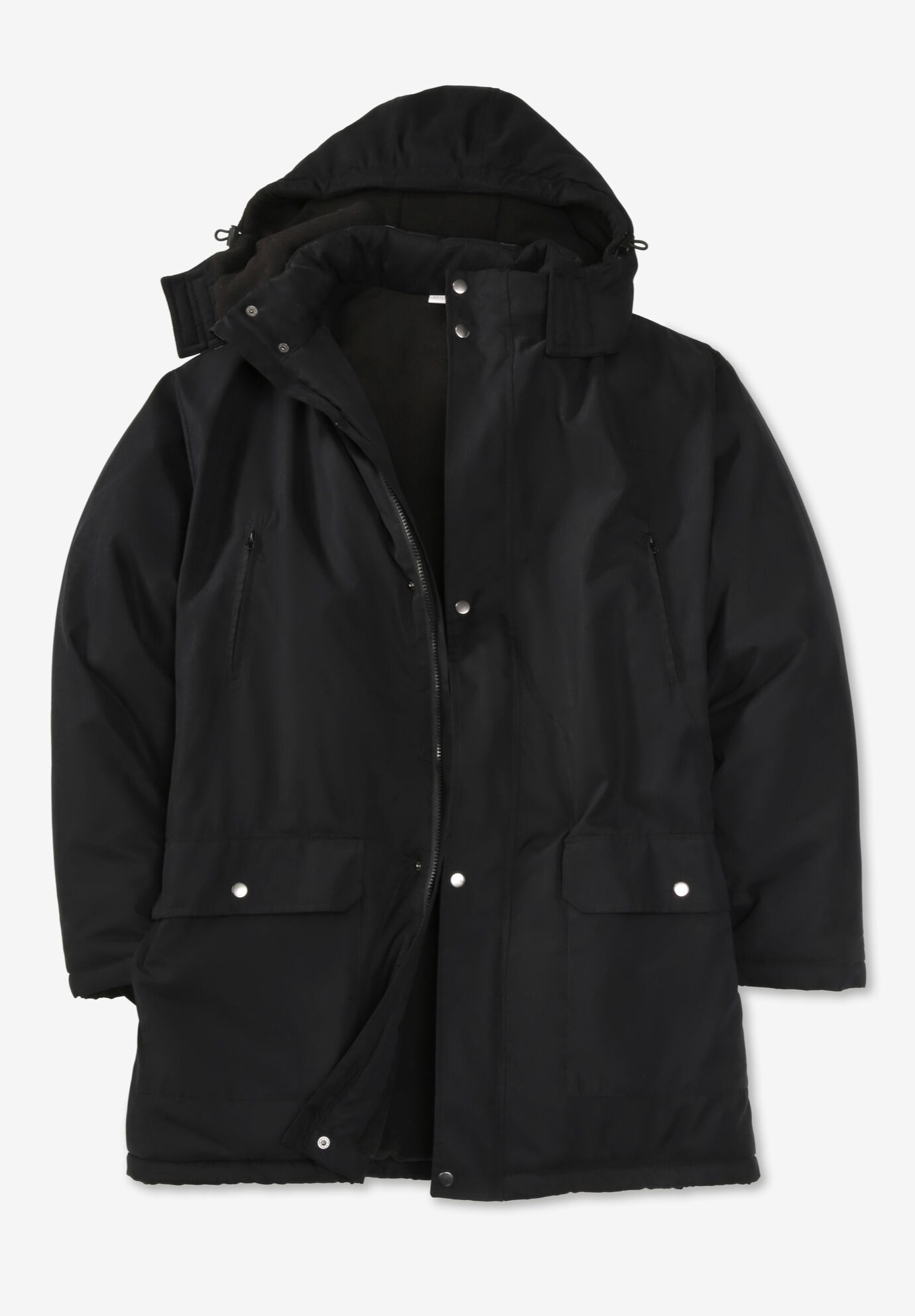 Water Resistant Trench Coat for Big Tall Men Black King Size