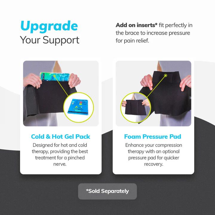 Lumbar Back Brace, BLACK, alternate image number 4