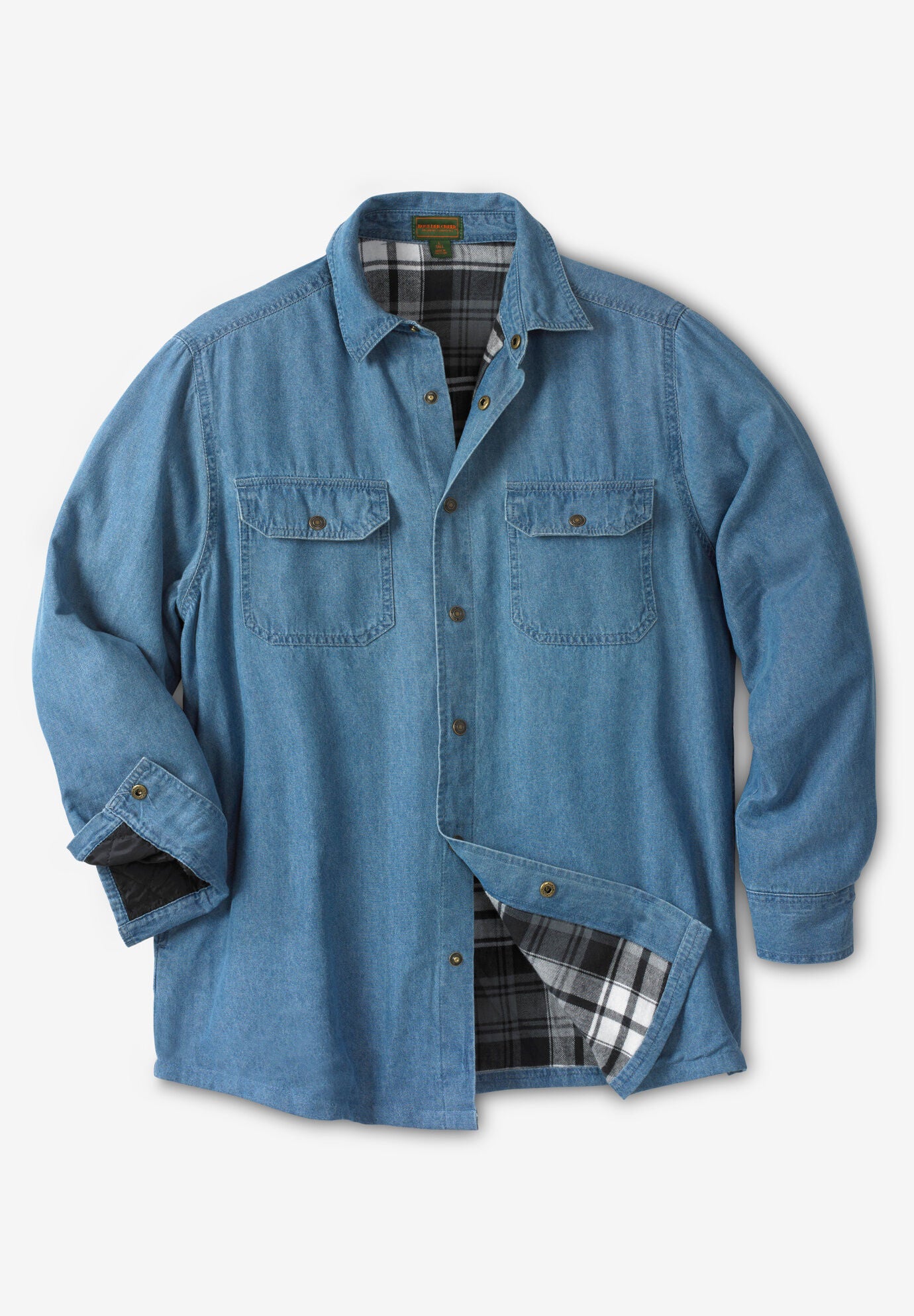 Flannel lined denim shirt jacket online