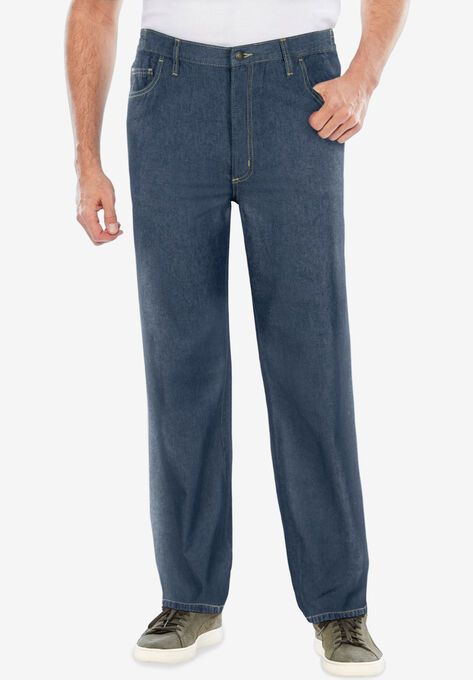 Liberty Blues™ Lightweight Comfort Side-Elastic 5-Pocket Jeans, BLUE WASH, hi-res image number null