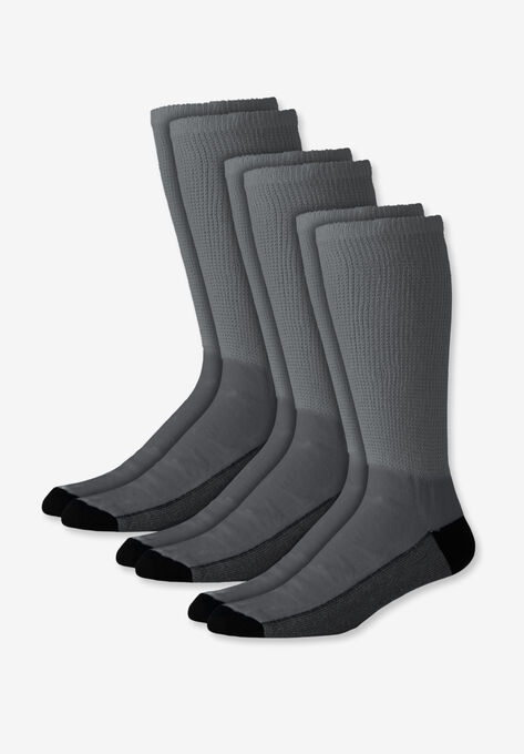 Full Length Cushioned Crew Socks 3-Pack, HEATHER CHARCOAL, hi-res image number null