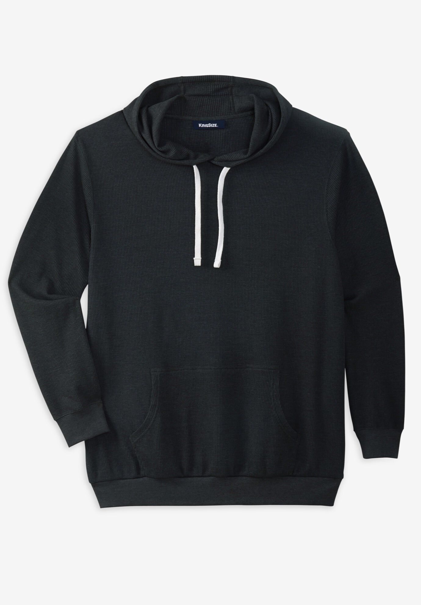 Longer Length Fleece Zip Hoodie for Men, Heather Charcoal | King Size