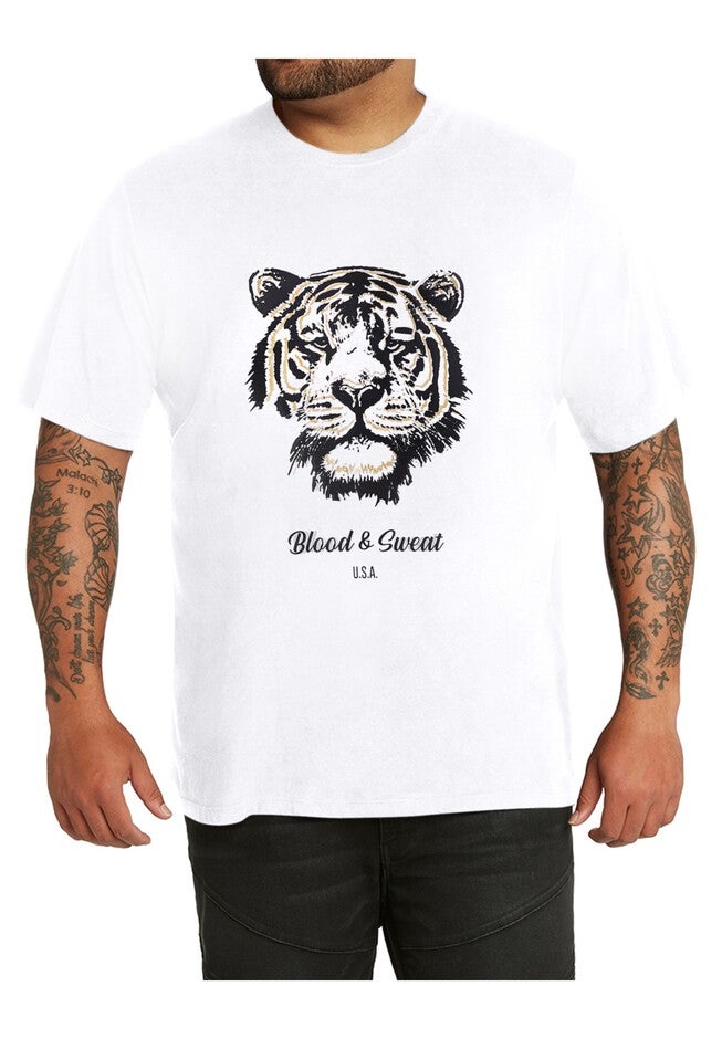 MVP Collections® Tiger Graphic T-Shirt, CRYSTAL WHITE, hi-res image number null