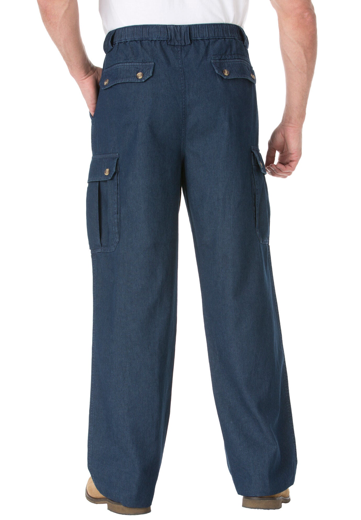 big and tall elastic waist cargo pants