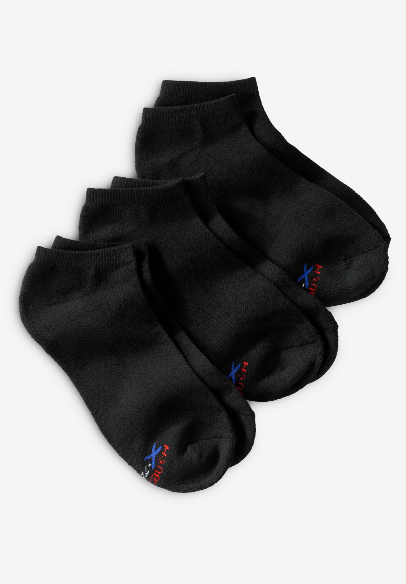 X Temp No Show Socks 6 Pack for Men Black King Size